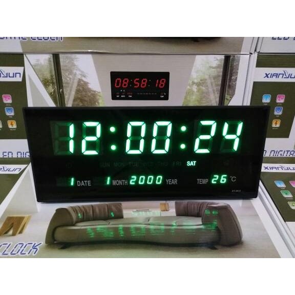 Terlaris Jam Dinding Digital LED Meja LED Clock 3615 Hijau Limited!