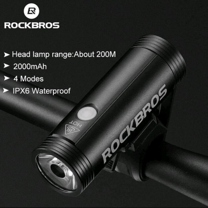 Lampu depan sepeda gunung mtb RockBros Lampu Depan Sepeda 400 LM
