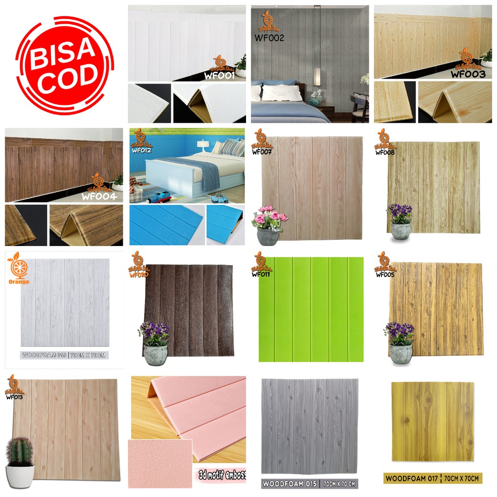 Wallpaper 3D Foam Motif Kayu Modern Wood Foam wallpaper dinding foam wallpaper stiker dinding rumah