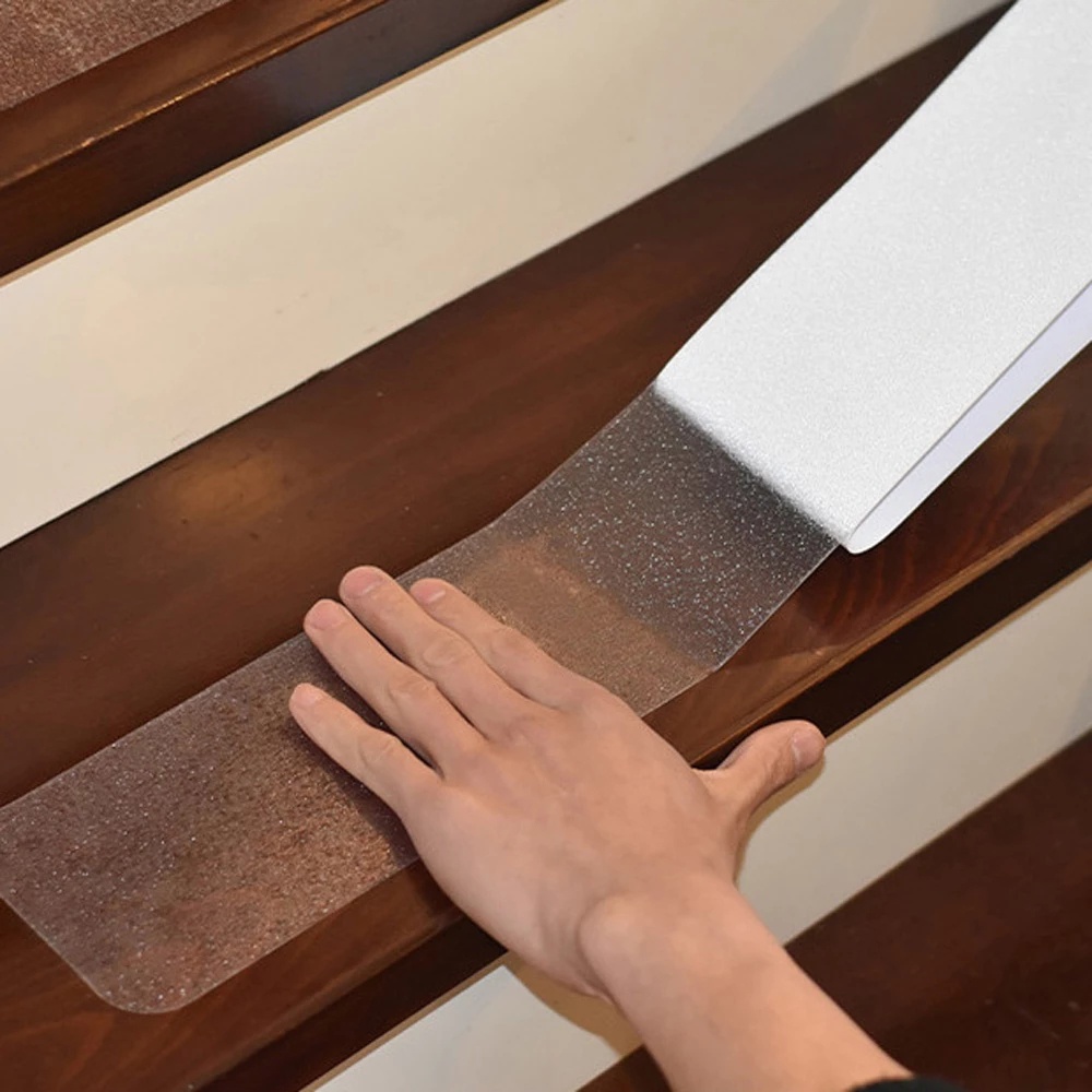 Stiker Lantai Tangga Bahan PEVA Transparan Anti Slip Tahan Air Ukuran Besar