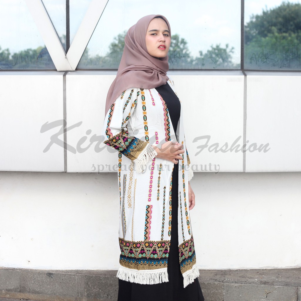 Cardigan Panjang Motif Bohemian Outer Bohemian Panjang | Kireina Fashion