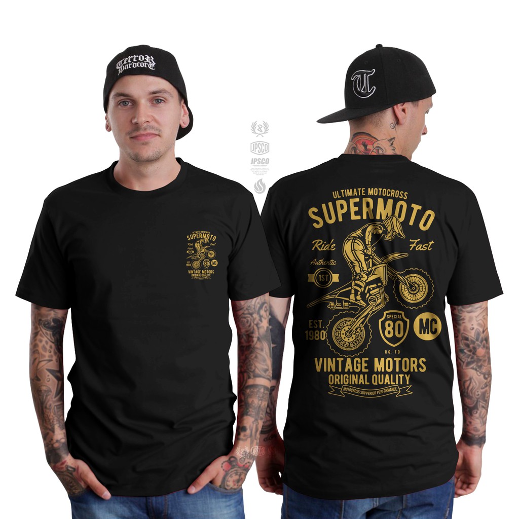 Baju Atasan Kaos Distro Motor Pria Lengan Pendek Terbaru Keren 2022 Supermoto Hits