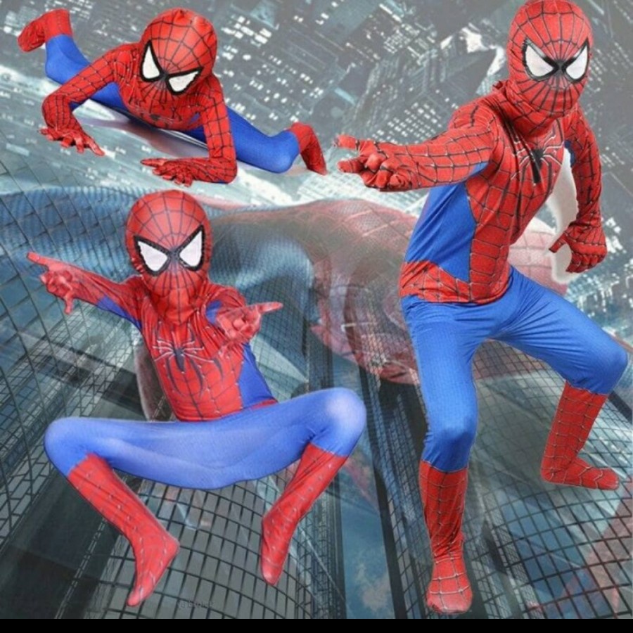 Kostum Spiderman Anak dan Dewasa Superhero Costplay Costume Karakter Baru