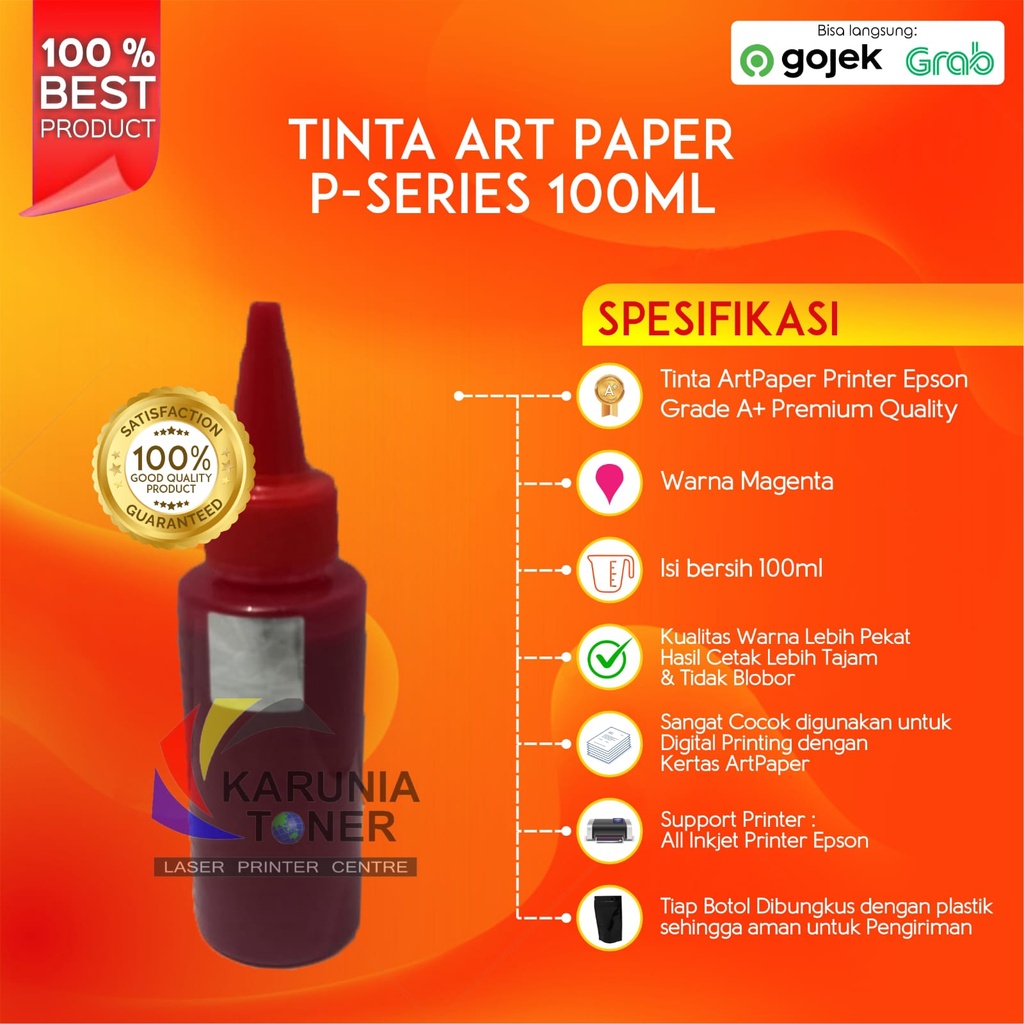 

Tinta Artpaper KOREA TERBAIK L380 L650 L460 L465 L480 L485 L605 L4150 L4160 L6160 L6170 L6190 P-SERIES 100ml Magenta