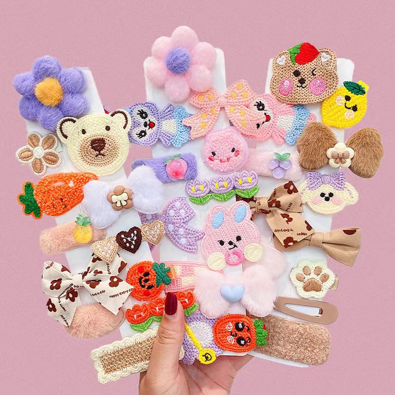 (Hello Girl)F114 Set Jepit Rambut Anak 10pcs/Set Motif Bunga Gaya Korea Import