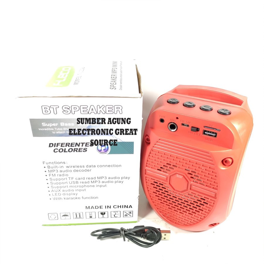 F1308 Speaker MP3 Player Mini Portable Bluetooth Wireless USB Memori A