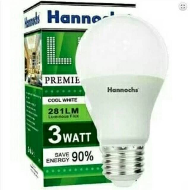 Lampu led hannochs premier 3 watt nyala putih terang