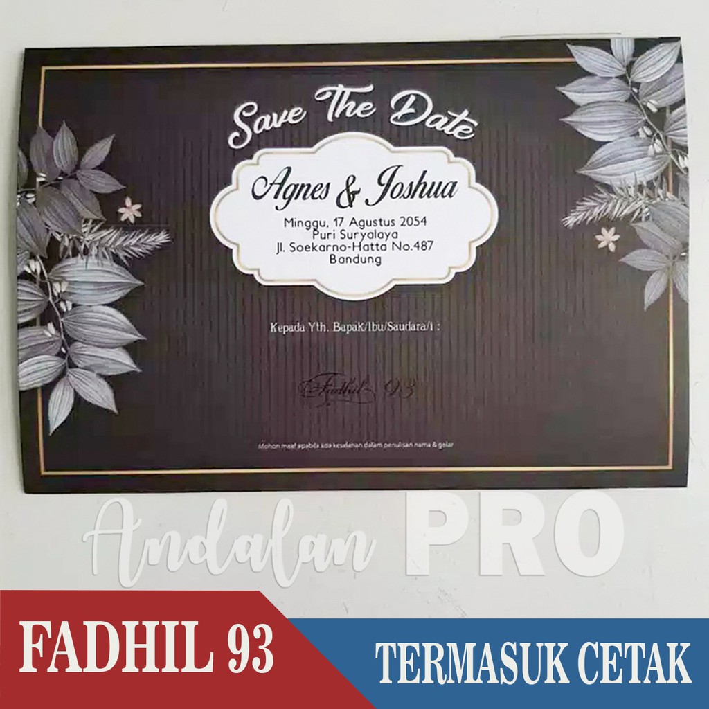 FADHIL 93, Undangan Pernikahan Murah Sudah Dicetak