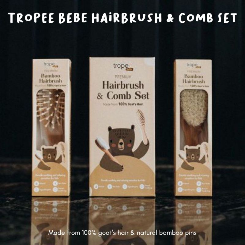 Tropee Bebe - Sisir Bamboo (Hairbrush &amp; Comb Premium Set) / Hairbrush / Hair comb