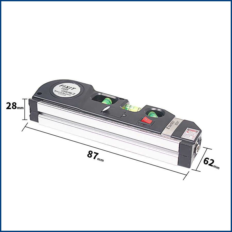 Waterpass Laser Meteran Penggaris Fixit Level Pro 3 - Taffware