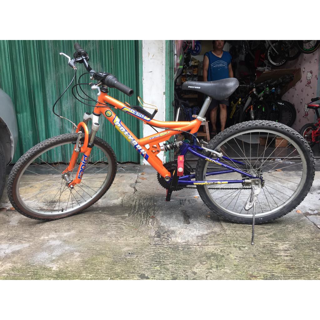 sepeda mtb 24 polygon rapid fullsusp 18 speed second muluss