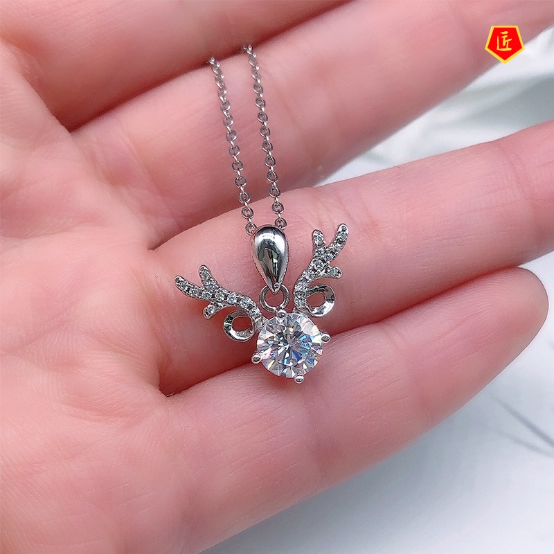 [Ready Stock]Pt950 Platinum Necklace Inlaid Zircon Pendant Affordable Luxury Fashion