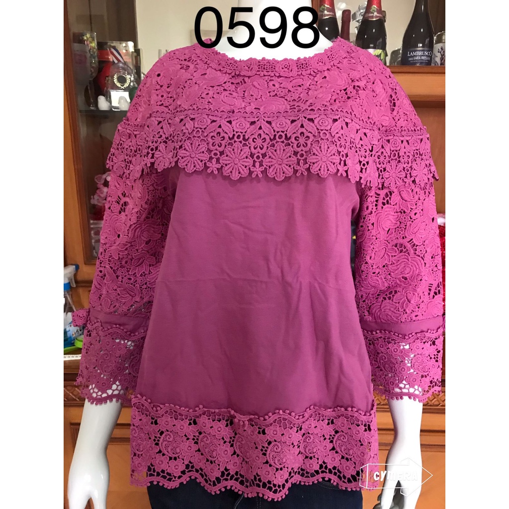 0598 blouse brukat alexuez premium //atasan wanita brukat tebal