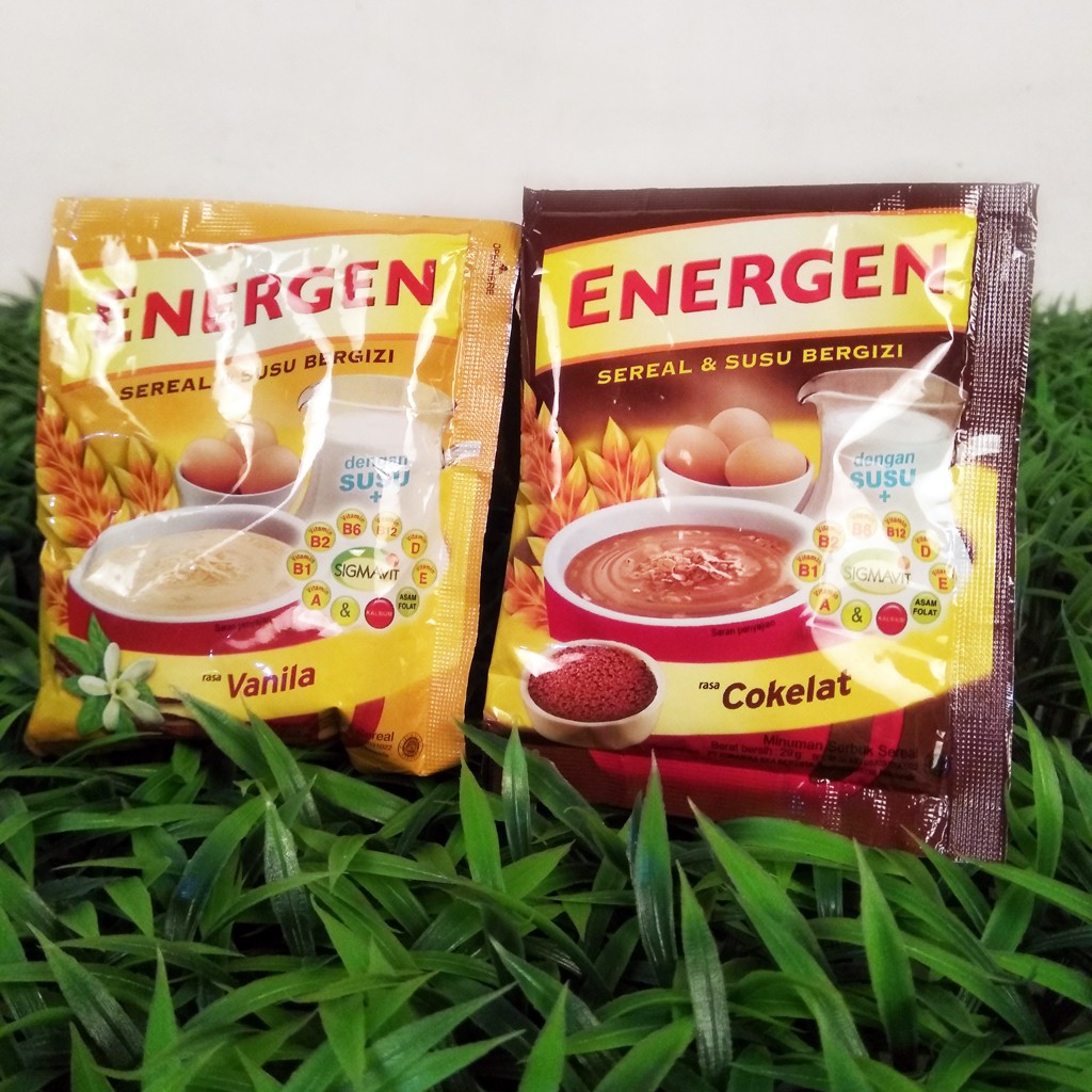 

Energen Vanila / Coklat susu dan sereal sachet (30 gram). Satuan tetap harga grosir