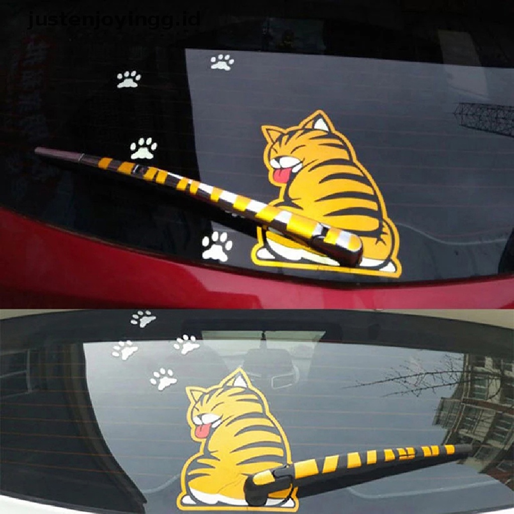 Stiker Wiper Kaca Belakang Mobil Motif Kartun 3D justenjoyingg.id