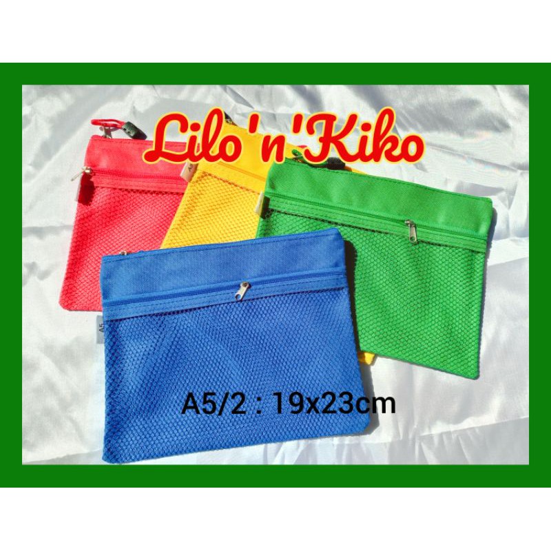 

map dokumen resleting jaring / zipper bag a5/2slt