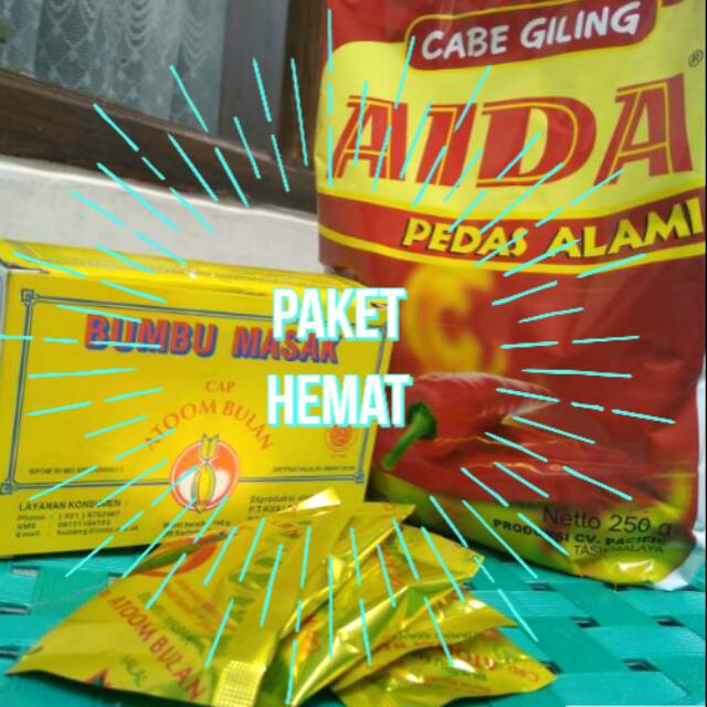 

Cabe bubuk Aida Dan bumbu atoom bulan paket hemat