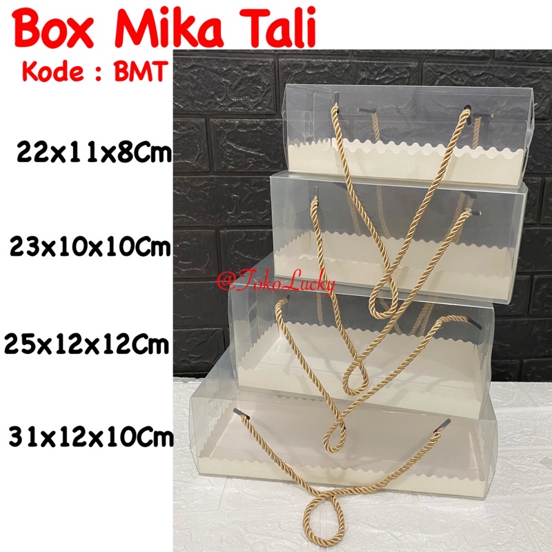 

Box Mika Tali / Box Mika Tali Bolu Gulung/ Box Mika Tali Roll Cake/ Box mika TaliBox Mika Handle Transparant / Box Mika Handle Tali Brownies/ Kotak Hampers/ Box Hampers / Kotak Hantaran