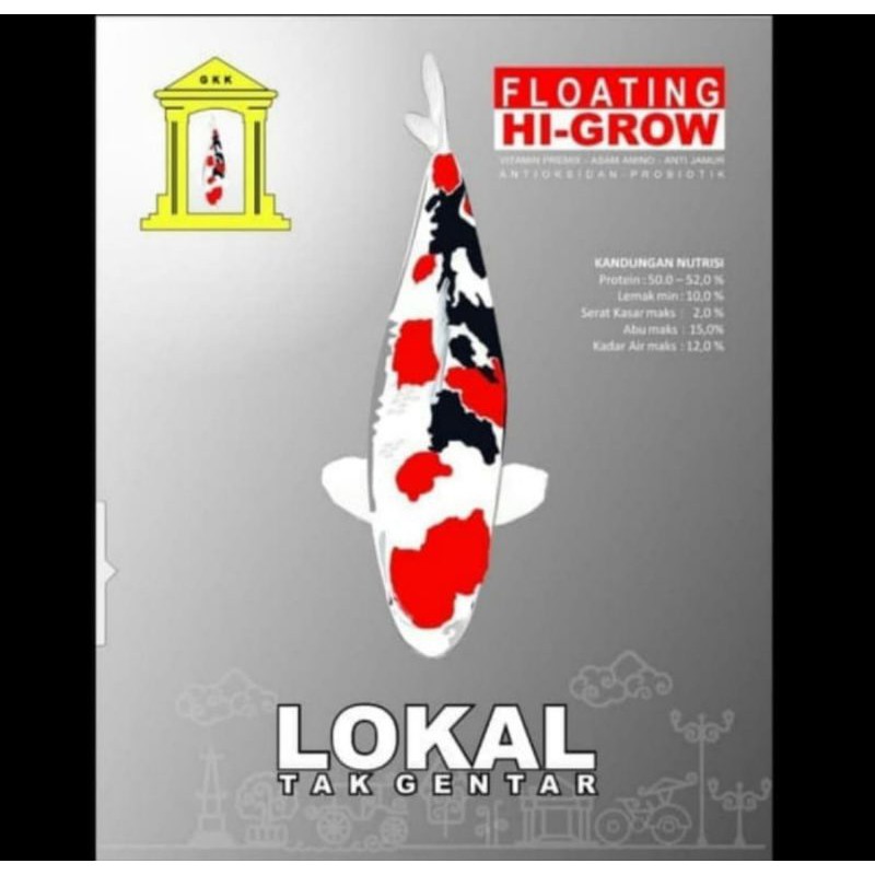 PAKAN IKAN KOI LOKAL TAK GENTAR LTG 1KG UKURAN M / 5MM