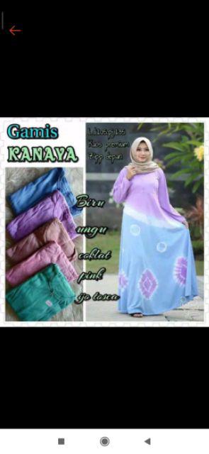Gamis Kaos Kanaya ~ Busui Baju Muslimah Batik Lengan Panjang Fashion Wanita.