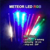 MS-360 Lampu LED Hujan Meteor RGB Color Dua Sisi 30cm Warna Warni