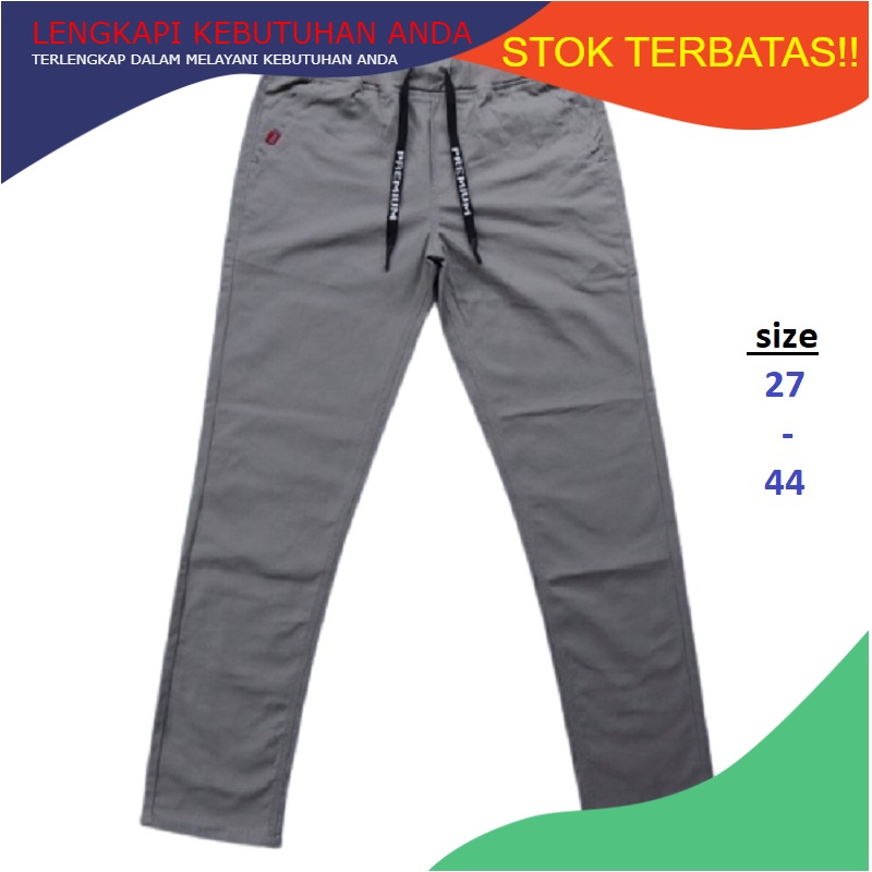 RAMADHAN BIG SALE GAJIAN / celana chino panjang pria jumbo slimfit pinggang karet / celana chinos pa