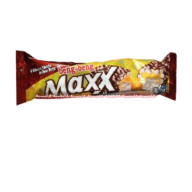 Beng Beng Max Wafer Karamel Krispi Coklat 4 Kelezatan Sekali Gigit Cemilan Bengbeng