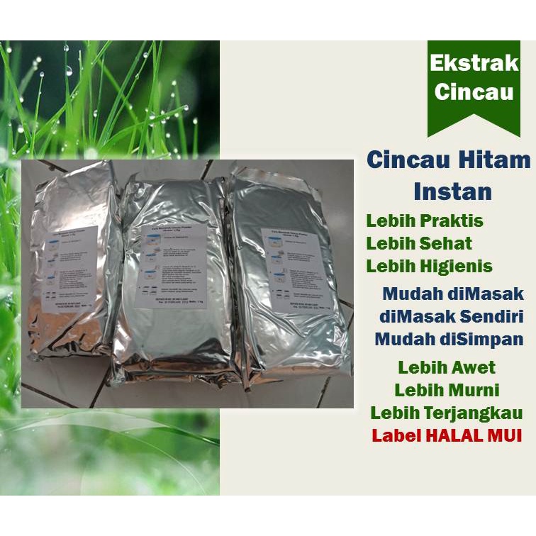 

Cincau Hitam Bubuk kemasan 1000 gram/1 kg Alumunium Foil Lawang