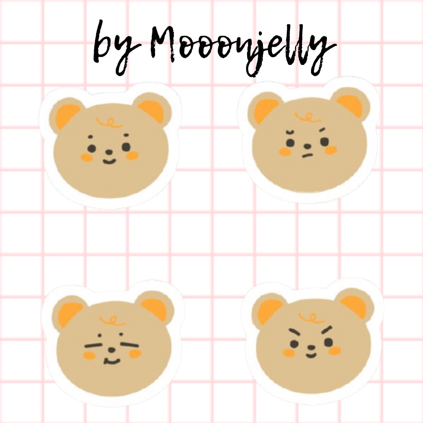 

Stiker die cut bear korea aesthetic by Mooonjelly // korean style