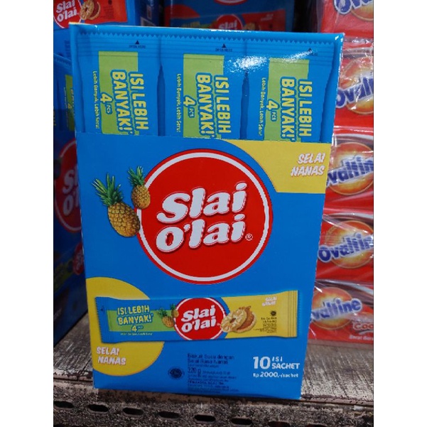 SLAI OLAI PINEAPPLE NANAS KEMASAN BARU 1 BOX ISI 10 PCS