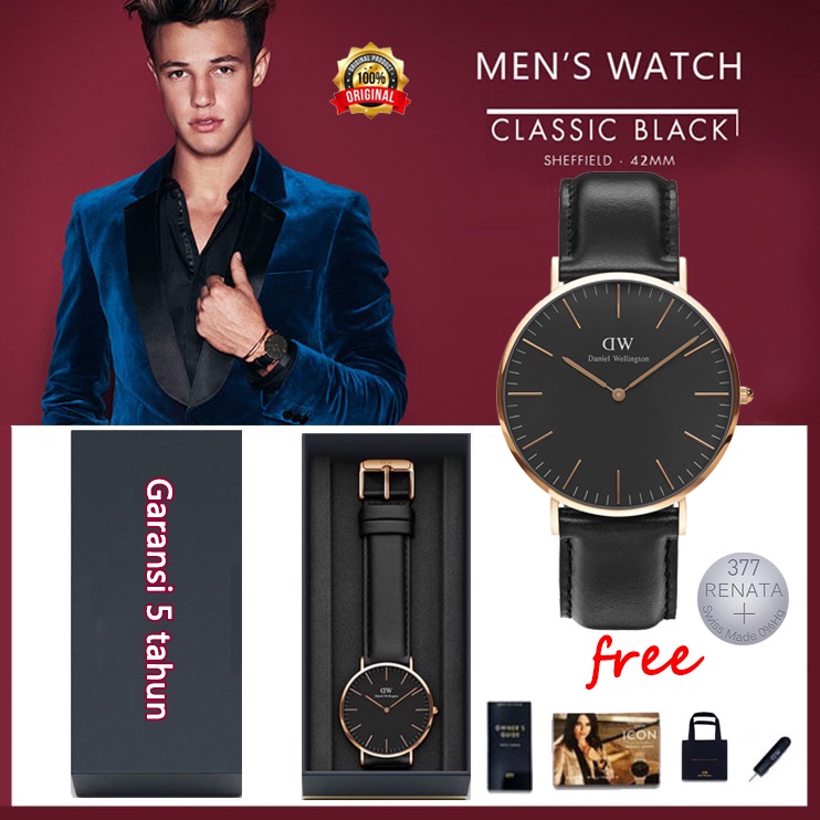 【✔Penjualan Terbaik】100%Ori Jam Tangan Pria Jam Tangan Kulit Premiun Diameter  +Free Box Baterai |Jam tangan Fashion Pria/Jam Tangan Pasangan-1