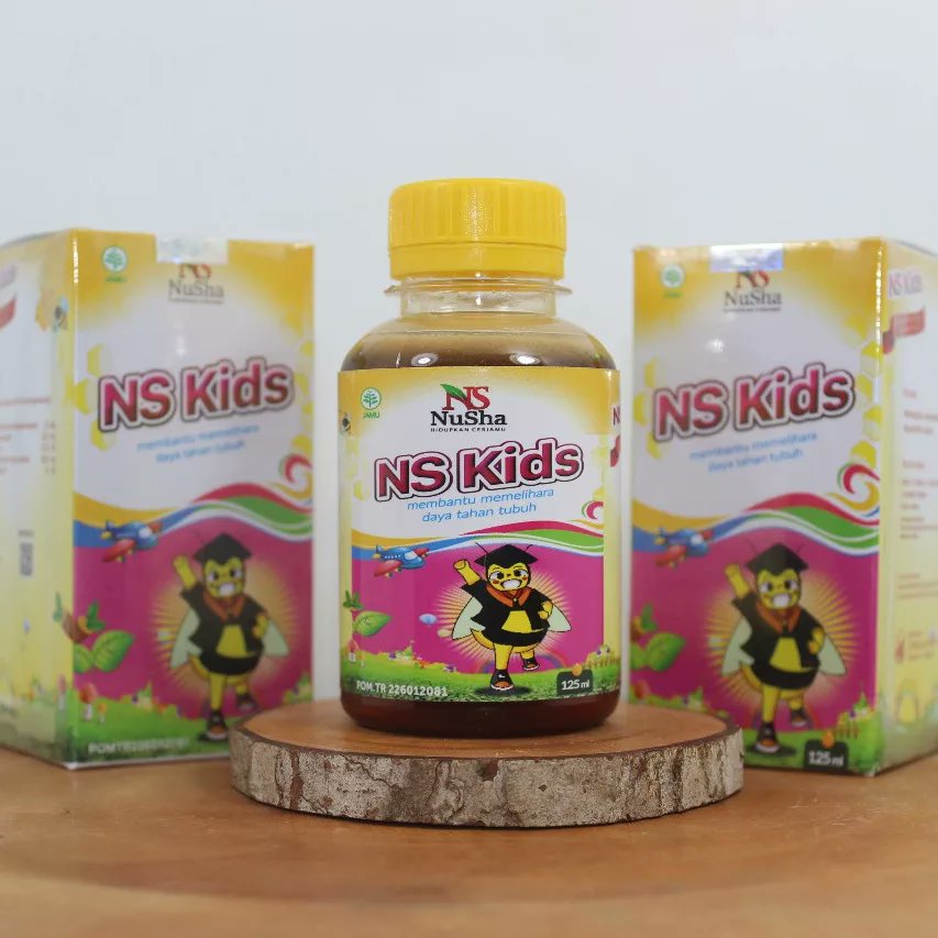 Madu NS Kids Nusha 125 ml - Madu Suplemen Anak|Madu gemuk anakITelat bicara anak | Tumbuh Kembang anak