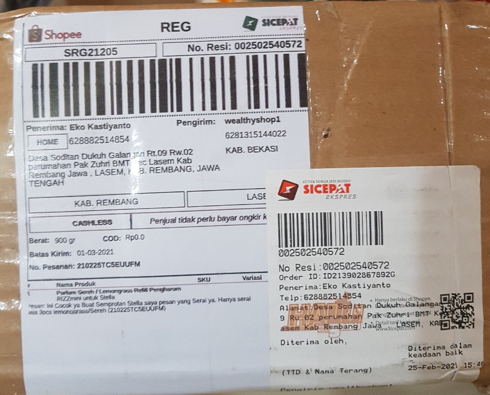 Parfum Sereh / Lemongrass Refill Pengharum Rizzmini Untuk Stella