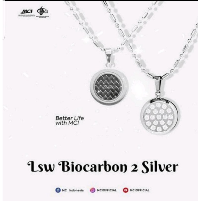 Kalung pendant LSW BIOCARBON 2 SILVER MCI