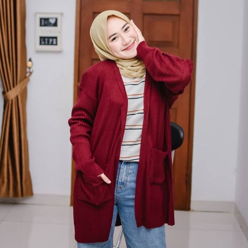 CARDIGAN PANJANG WANITA LONG CARDY