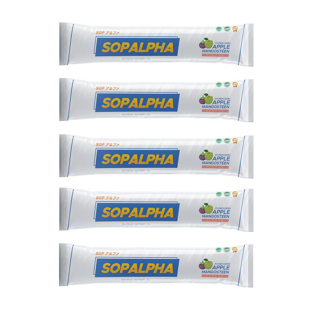 SOPALPHA Vitamin C Suplemen Kesehatan Minuman Salmon Spirulina Manggis - 5 Sachet