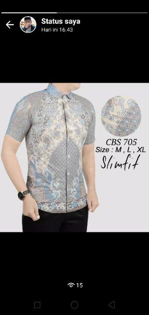 Kemeja Batik Pria Slim Fit Mewah Colindion Hem Batik Pria Slim Fit Katun Halus Cbs705