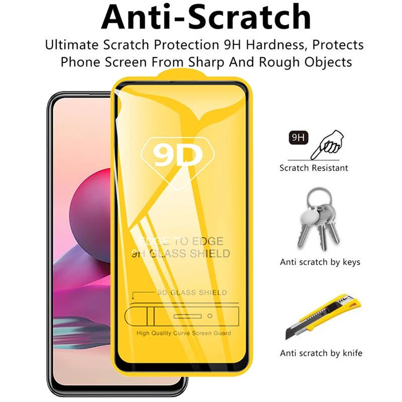 Tempered Glass Poco M3 Pro / Redmi 10 Note 10 5G 9D Full Cover Premium Quality Real Glass