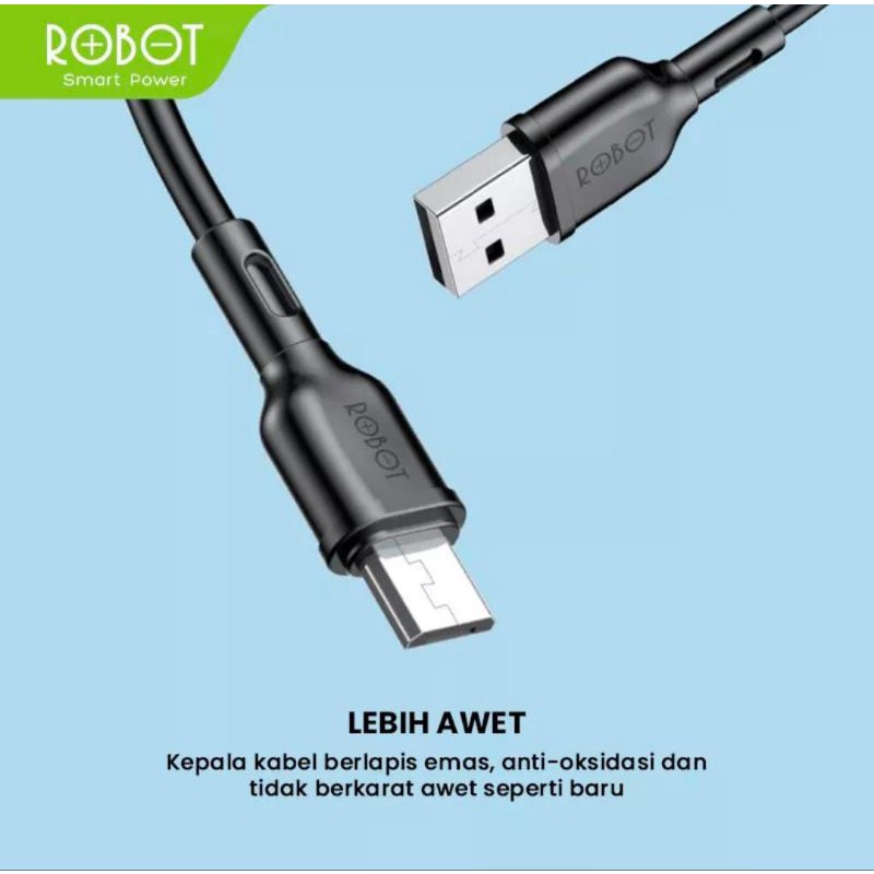 KABEL DATA MICRO USB FAST CHARGING 2A 100CM ROBOT RBM100S