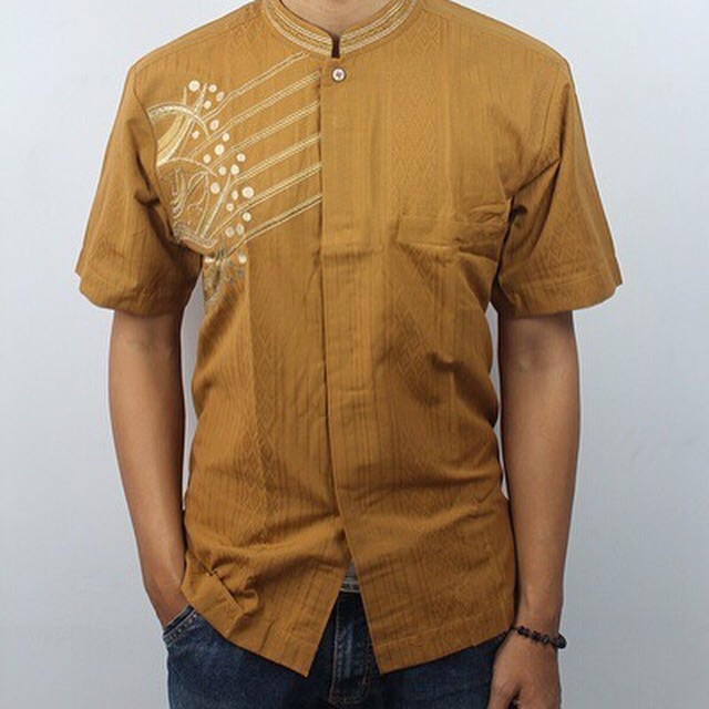 Baju koko bordir coklat AZ 6654