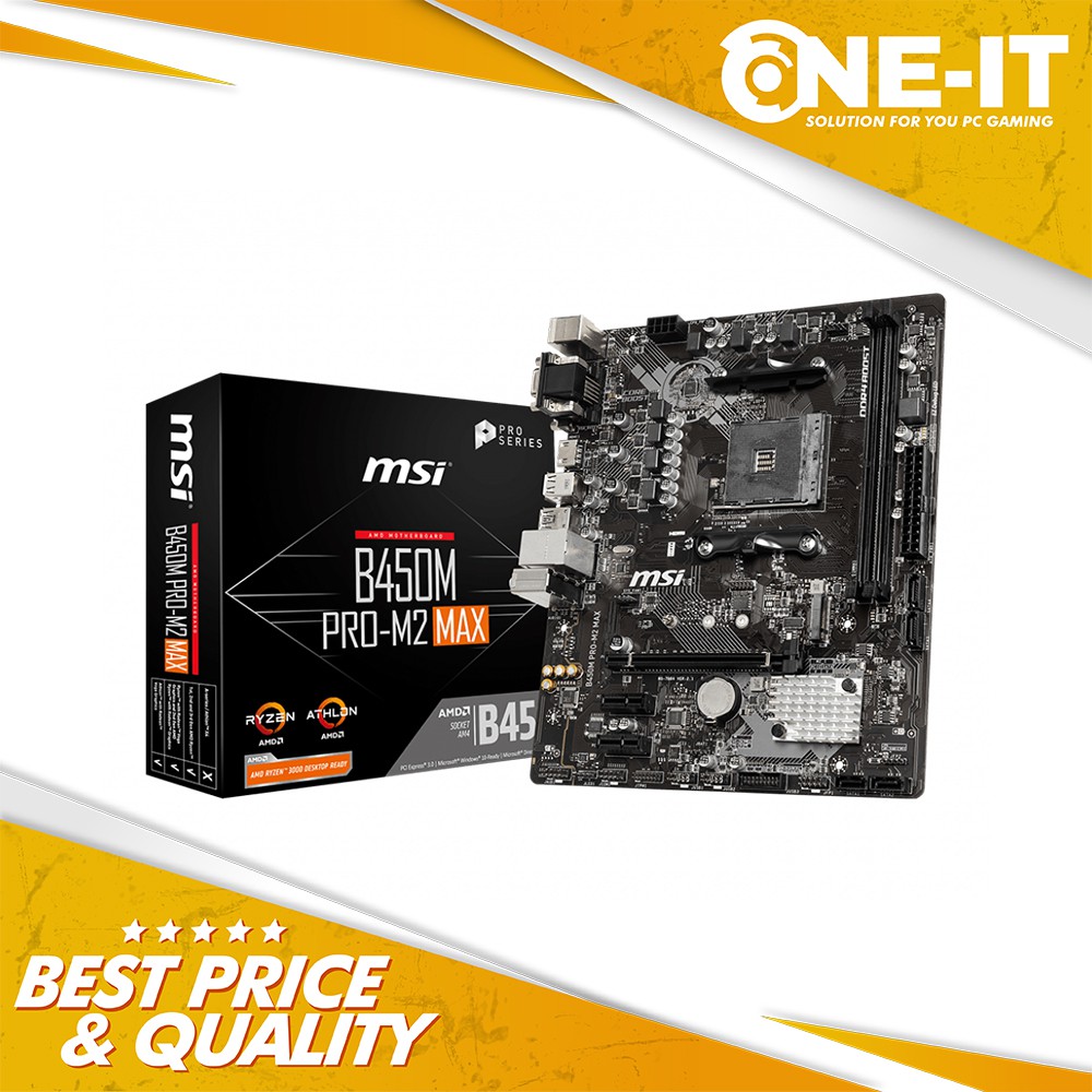 Motherboard MSI B450M PRO-M2 MAX - Kompatibel dengan Prosesor Ryzen