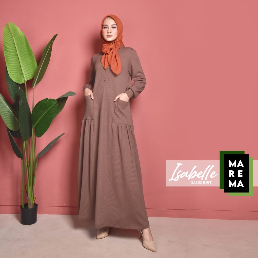 Isabelle Dress by Marema Zalifa / Gamis murah/ gamis adem/gamis kekinian/gamis rajut