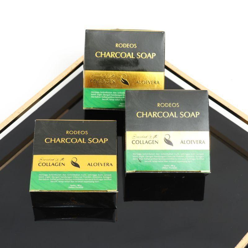 Rodeos Men Paket 3 Charcoal Soap + Soap Case