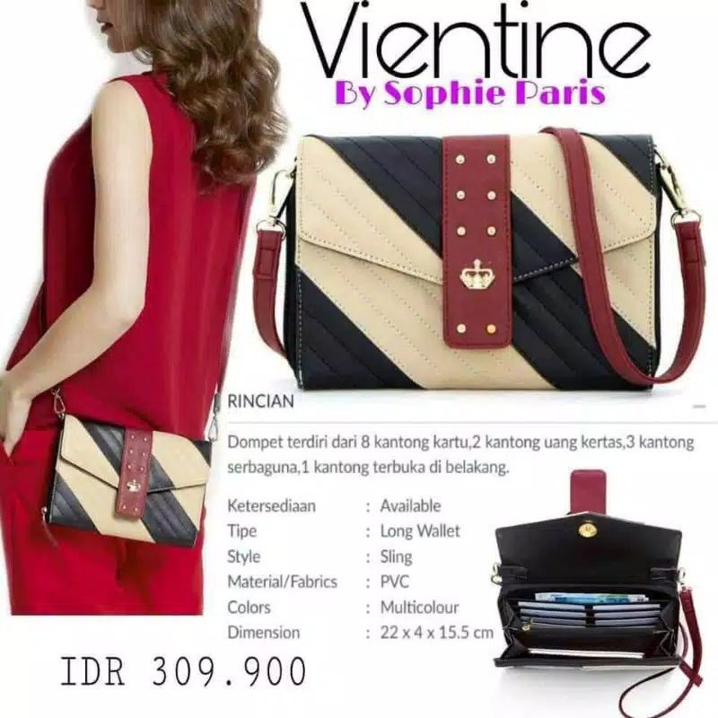 TAS SELEMPANG DOMPET WANITA VIENTINE SHOPIE MARTIN SOPHIE PARIS PROMO TERBARU