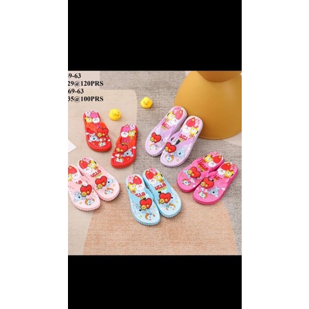 sandal jepit karet anak perempuan karakter bts