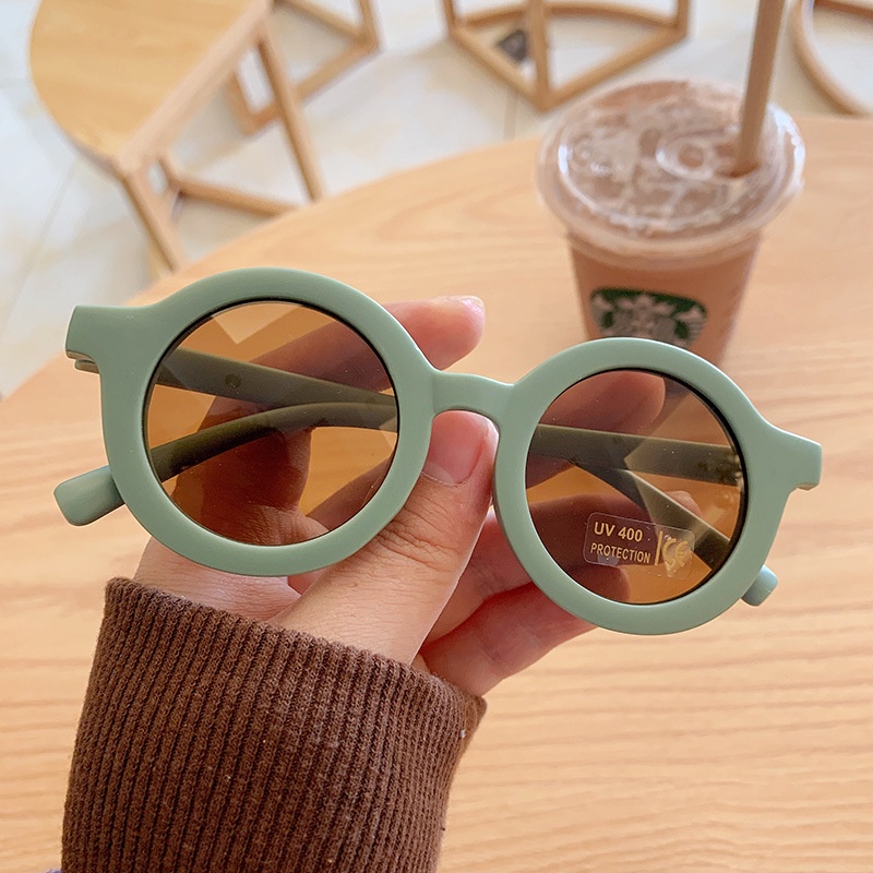 KACAMATA BINGKAI BULAT ANAK/ KACAMATA ANAK FASHION VIRAL / KACAMATA ANTI ULTRAVIOLET SUNGLASSES ANTI SILAU SINAR MATAHARI UNTUK ANAK/LAKI-LAKI PEREMPUAN/BAYI-Hijau