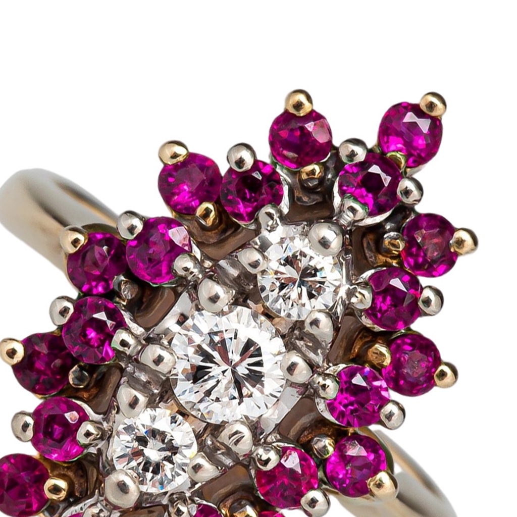 Hu Hu Hu Hu Hu Alat Bantu Pasang Kacamata♡ Cincin Bentuk Bunga Aksen Berlian Imitasi Bahan Cubic Zirconia Untuk Wanita