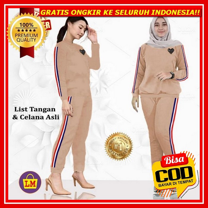 Baju Senam Wanita 1 Set Muslimah / Kaos Olahraga Setelan Training Muslimah Set Olahraga Wanita Remaj