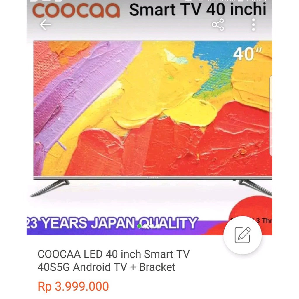 Unik  COOCAA LED 40 inchi Smart Android TV 40S5G Fitur Terlengkap  Murah