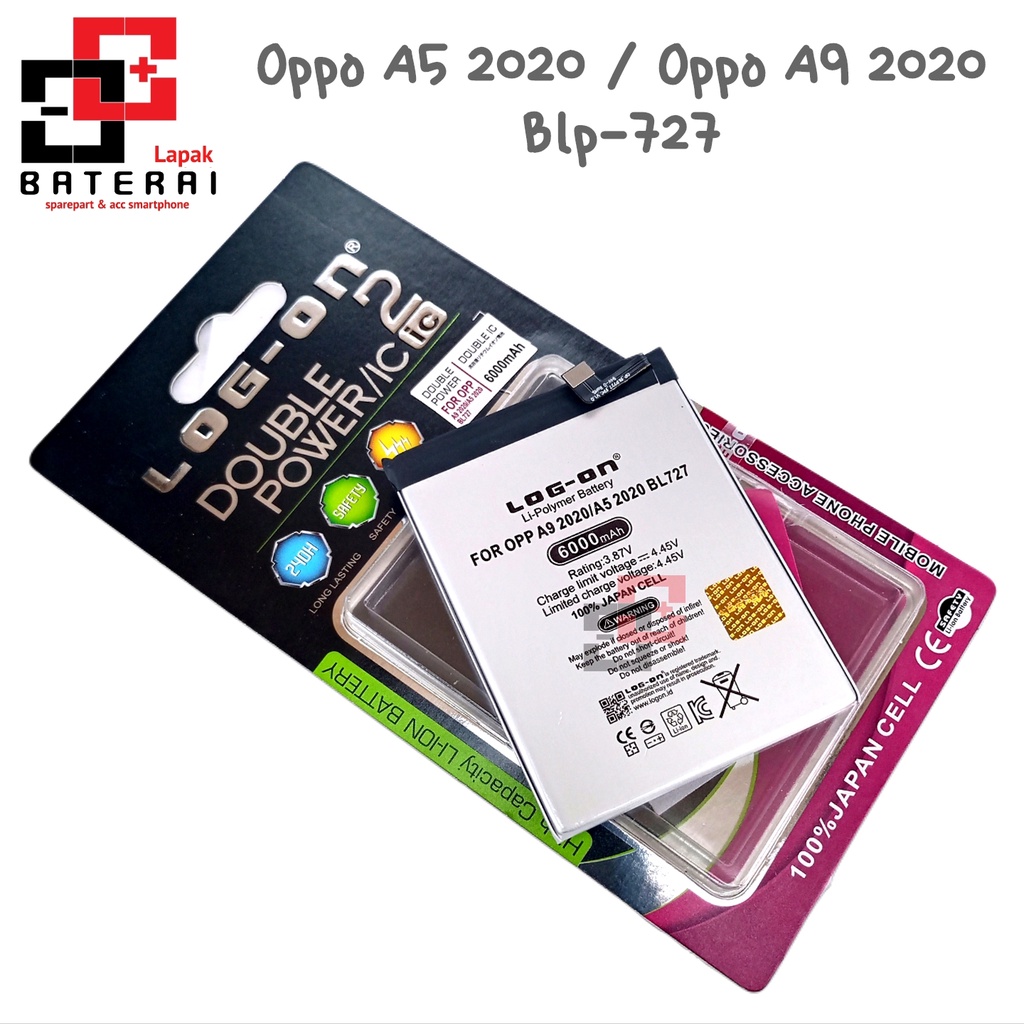 Log on - BLP727 Oppo A5 2020 / A9 2020 Double ic Battery Baterai Batre